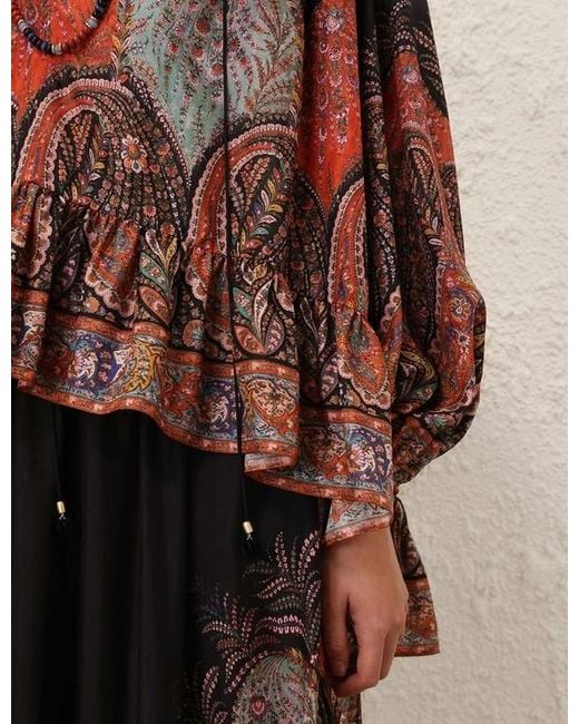 Zimmermann Multicolor Rhiannon Ruffle Billow Blouse