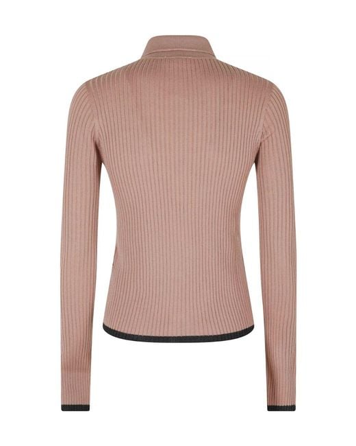 Roberto Collina Pink Ribbed Cardigan
