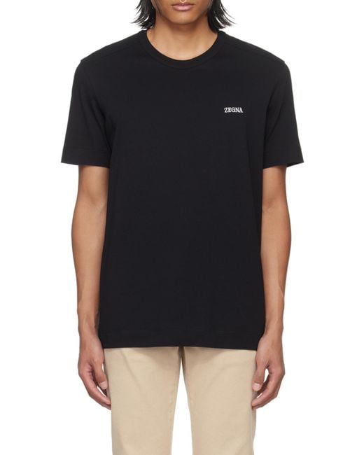 Zegna Black Logo T-Shirt for men