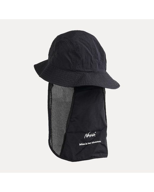 NANGA Black Tusser Sun Hat for men