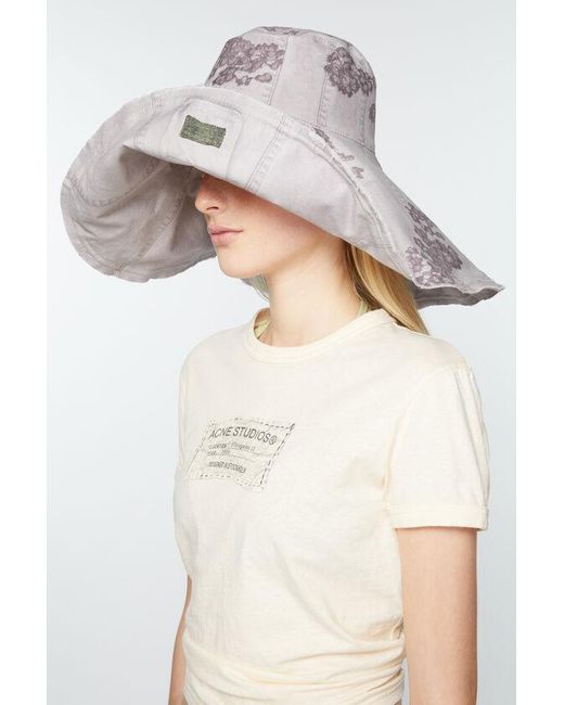 Acne White Reversible Bucket Hat