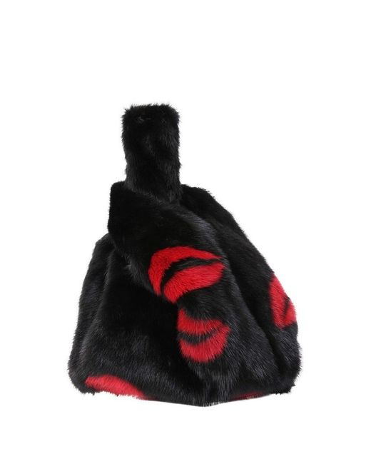Simonetta Ravizza Red Furrlips Lip Pattern Handbag