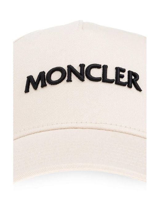 Moncler Natural Logo Embroidered Baseball Cap for men