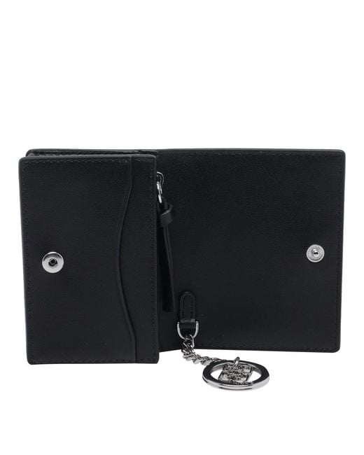 Ganni White Dog Motif Chain Wallet