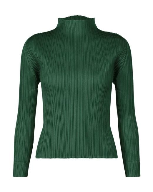 Pleats Please Issey Miyake Green Pleats Please Issey Miyake Monthly Colors March Shirt