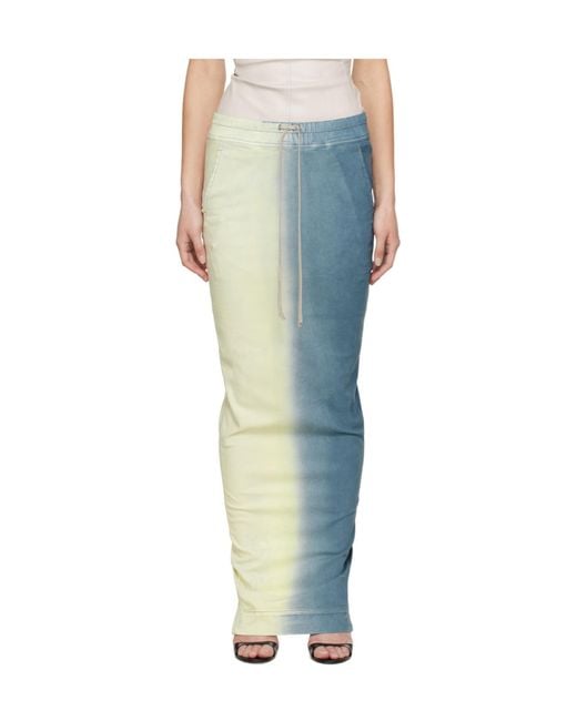 Rick Owens Blue Drawstring Skirt