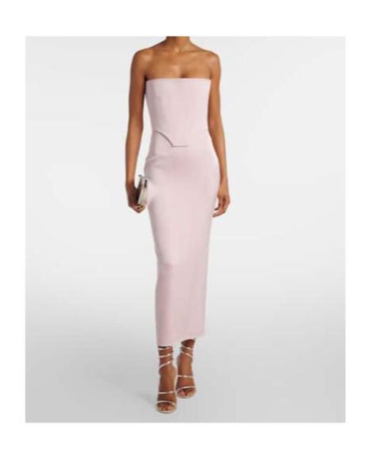 Alex Perry Pink Draped Crepe Satin Corset Dress