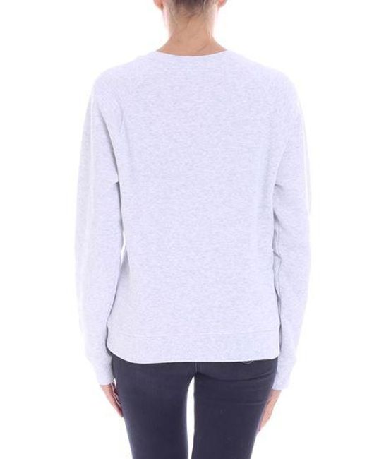MSGM White Logo Printed Hoodie