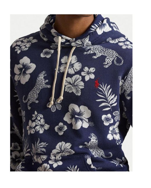 Polo Ralph Lauren Blue Tropical French Terry Hoodie for men