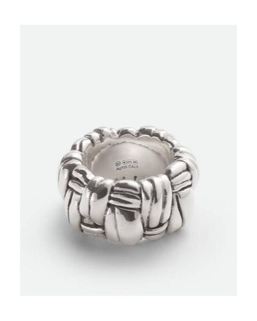 Bottega Veneta White Pleat Ring