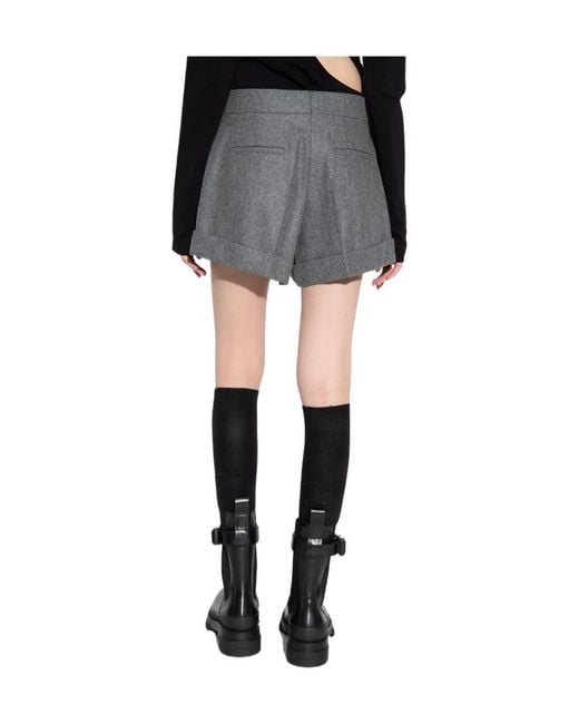 Givenchy Gray Logo Pleated Shorts