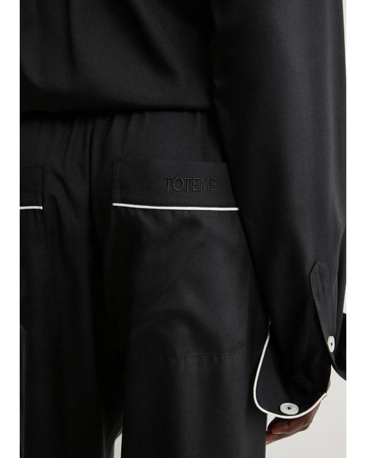 Totême Black Straight-Leg Trousers