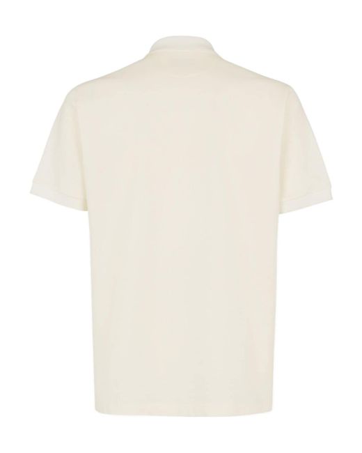 Fendi White Ff Embossed Short Sleeved Polo Shirt for men