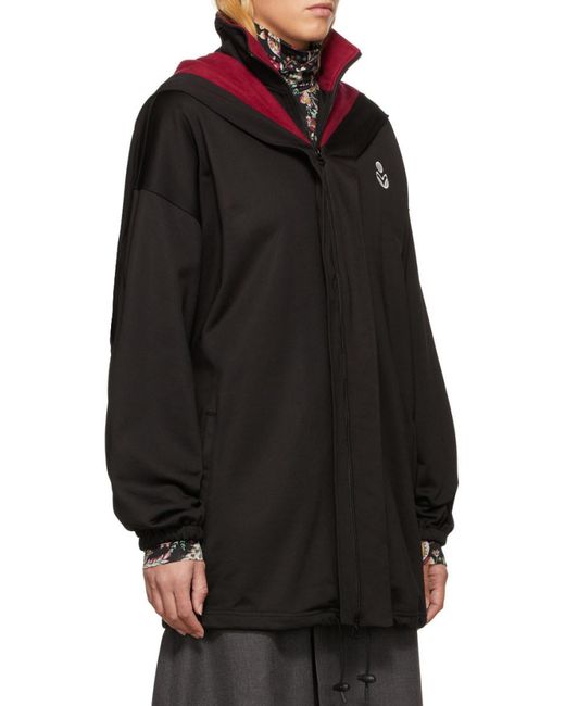 Isabel Marant Black Logo-Print Hooded Jacket