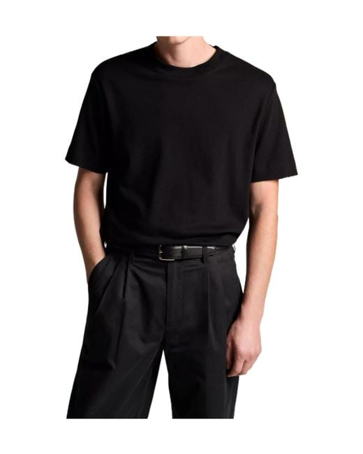 Vince Black Peached Cotton Jersey T-Shirt for men