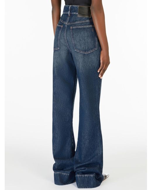 Sportmax Blue Logo Patch Flared Jeans