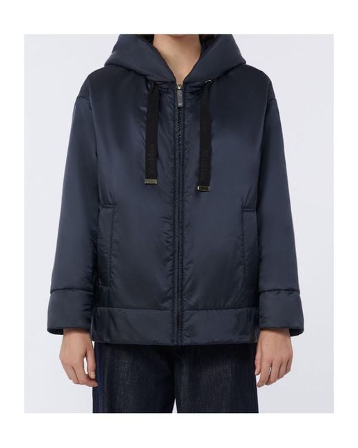 Max Mara Blue The Cube Daria Quilted Hooded Jacket