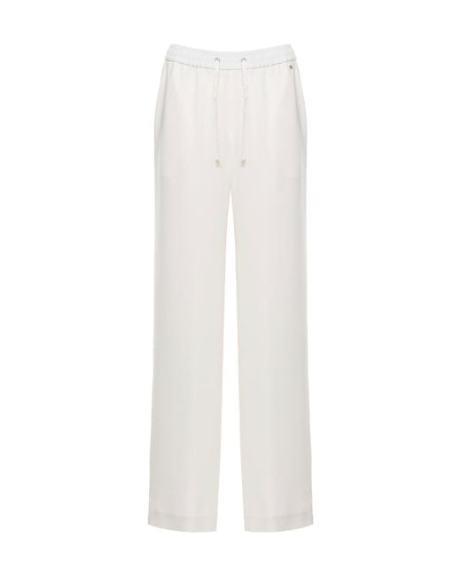 Herno White Drawstring Wide-Leg Pants