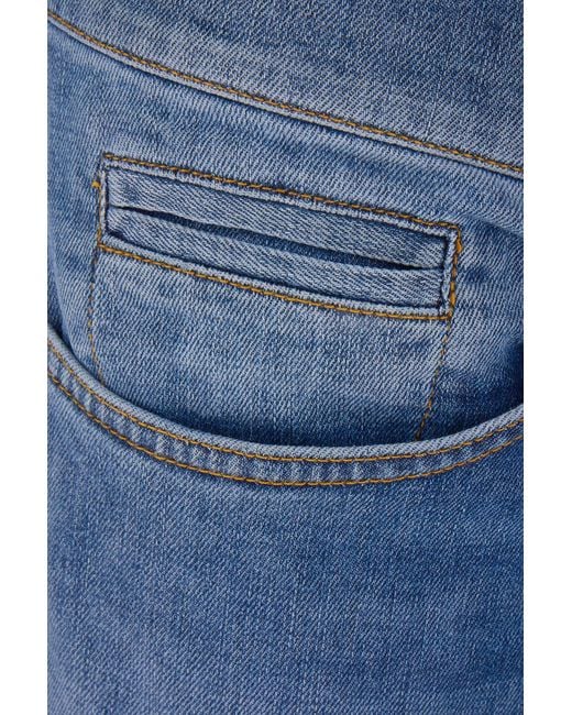 Dondup Blue George Cuffed-Hem Jeans for men