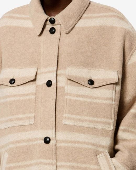 Isabel Marant Natural Djila Striped Coat