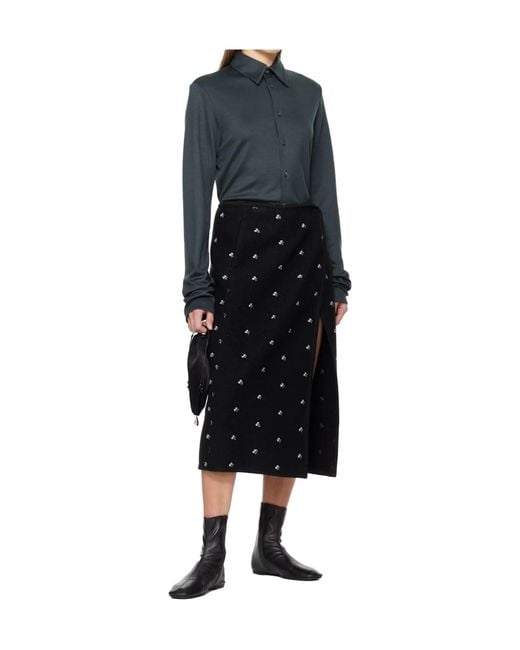Rier Blue Walker Midi Skirt