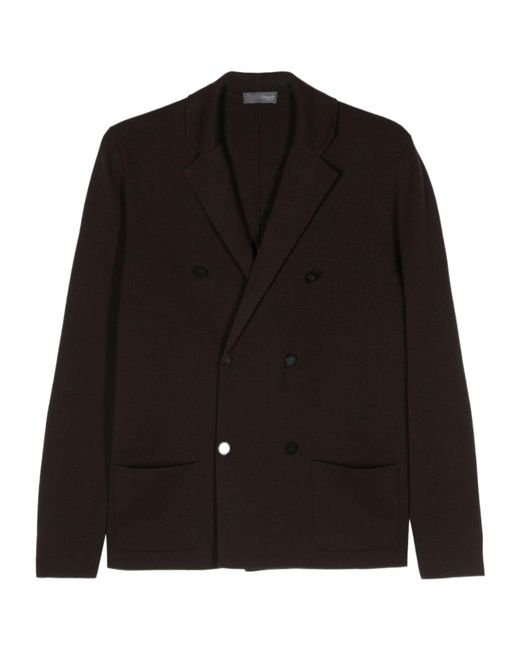 Drumohr Black Merino Cardigan for men