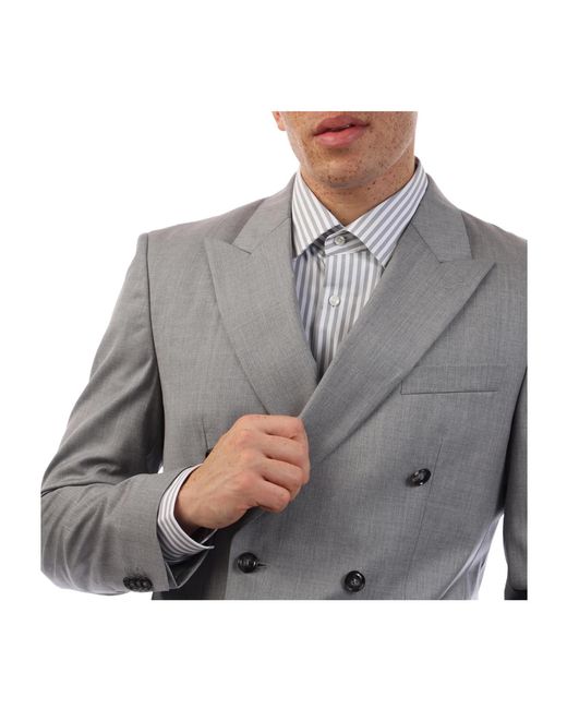 Boss Gray Double-Breasted Blazer for men