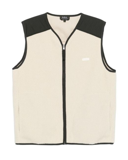 A.P.C. Natural Faux-Shearling Vest for men