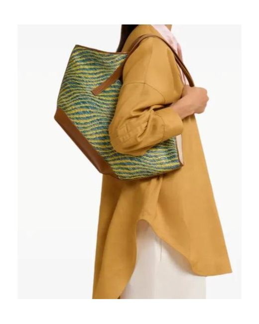 Marni Green Waves Small Tote Bag