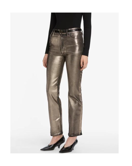 FRAME Gray Belt-Loop Trousers