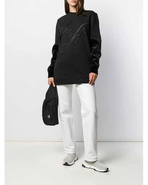 Emporio Armani Black Round Collar Long Sleeve Sweater