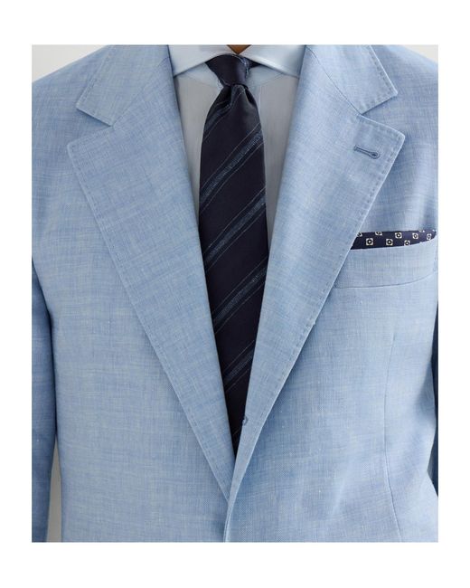 Brunello Cucinelli Blue Striped Tie for men
