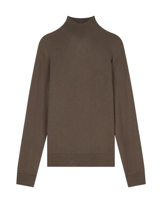 Giorgio Armani Brown Slim-Fit Sweater for men