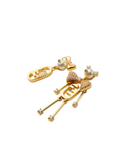 Fendi Metallic O'Lock Earrings