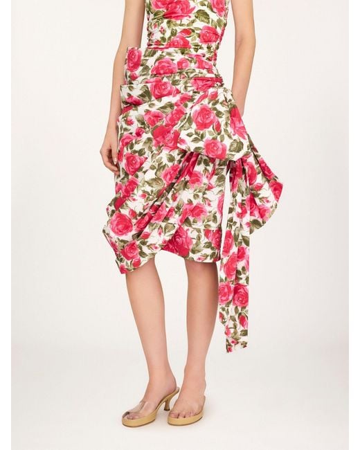 Chloé Pink Chloé Floral Print Asymmetric Skirt