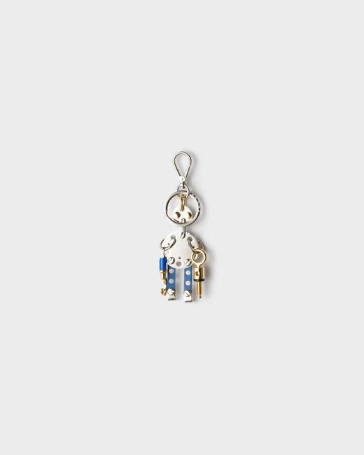 Prada White Robot Metal Keychain Charm for men