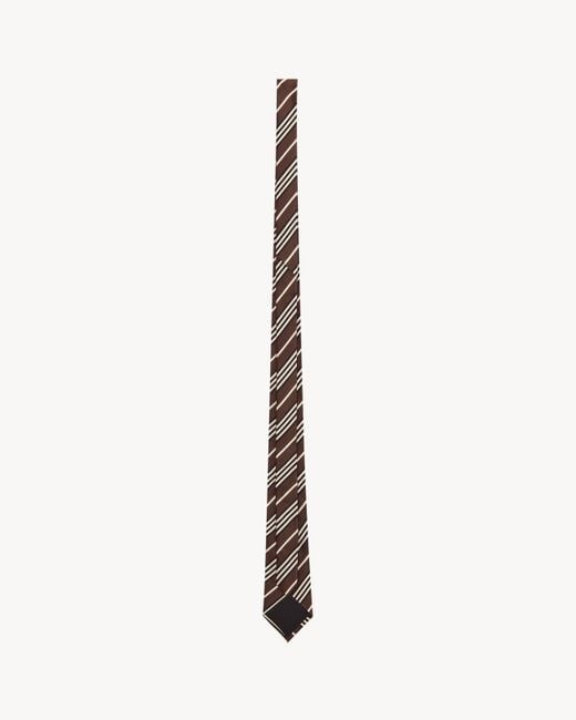 Saint Laurent White Striped Tie for men