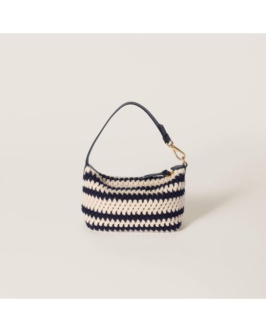 Miu Miu Blue Crochet Pouch