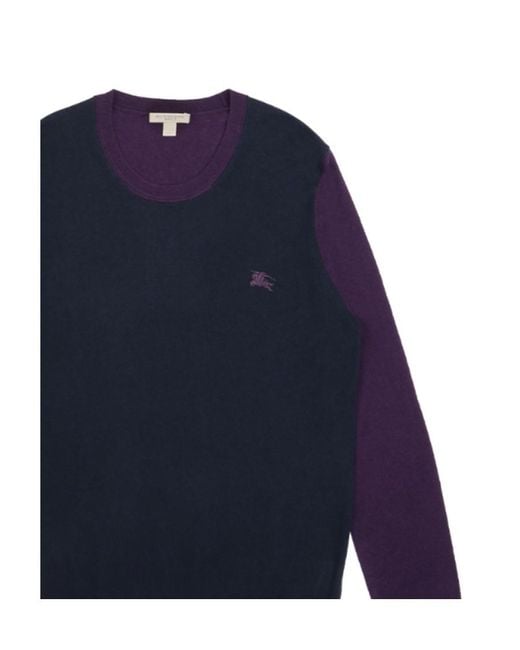 Burberry Blue Round-Necked Matching Pullover for men