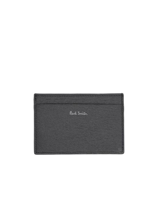 Paul Smith Gray Slim Leather Card Holder Wallet for men