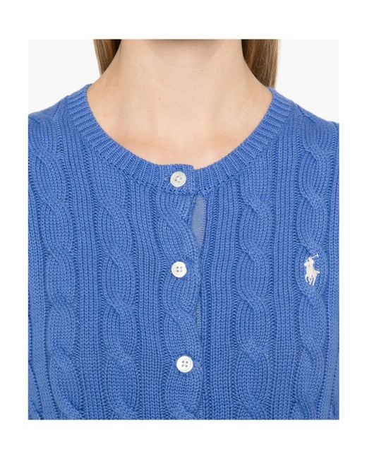 Polo Ralph Lauren Blue Cable-Knit Cardigan