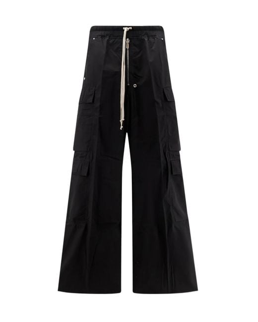 Rick Owens Black Double Cargo Jumbo Belas Wide-Leg Pants for men