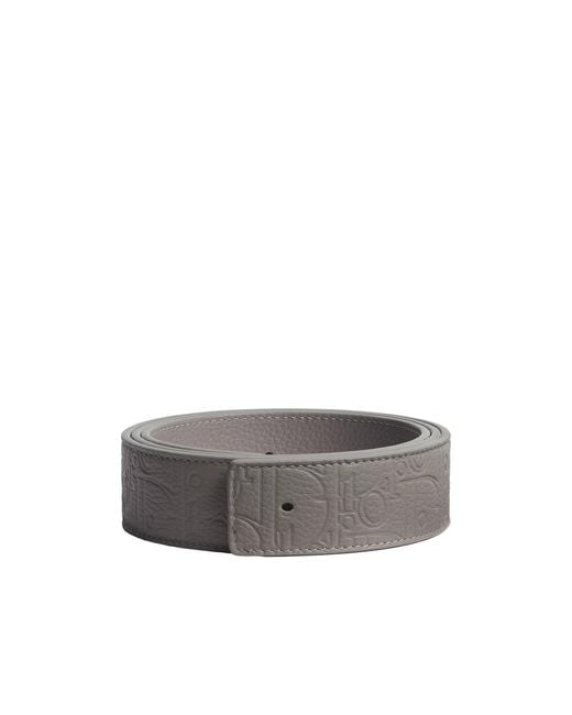 Dior Gray Reversible Belt Strap for men