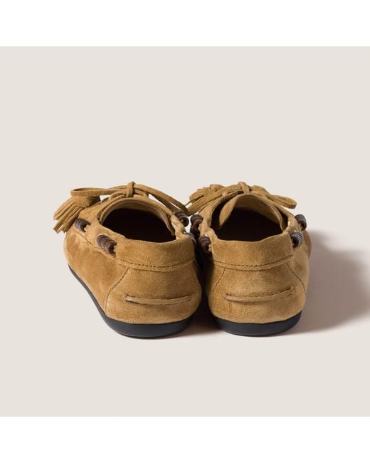 Miu Miu Brown Tassel-Detailed Slip-On Loafers