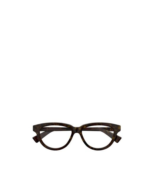 Bottega Veneta White Eyewear Oval Frame Glasses