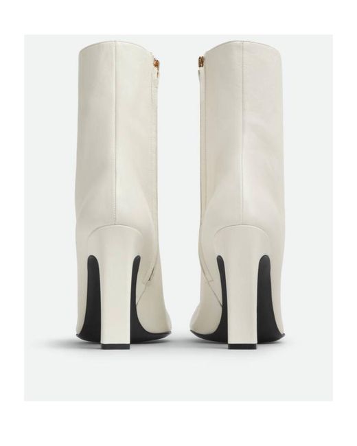 Bottega Veneta White Lambskin Nico Ankle Boots 100