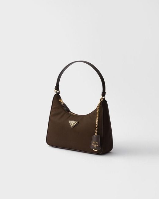 Prada Brown Re-Edition 2005 Re-Nylon And Saffiano Mini Bag