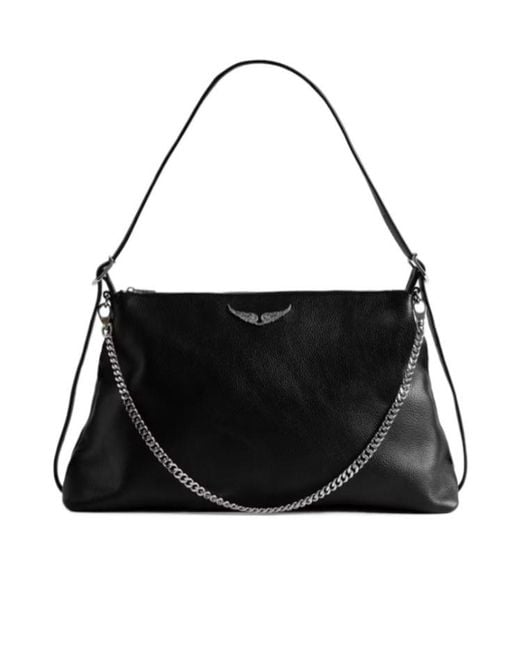 Zadig & Voltaire Black Jim Wings Chain Shoulder Bag
