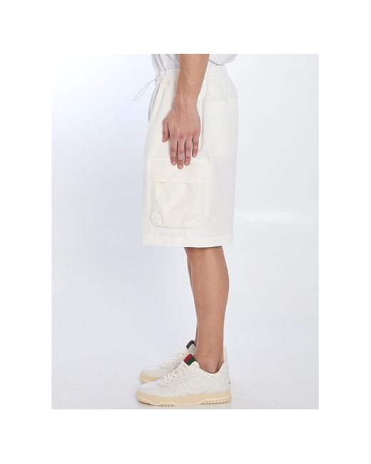 Gucci White Web Detailed Cargo Shorts for men