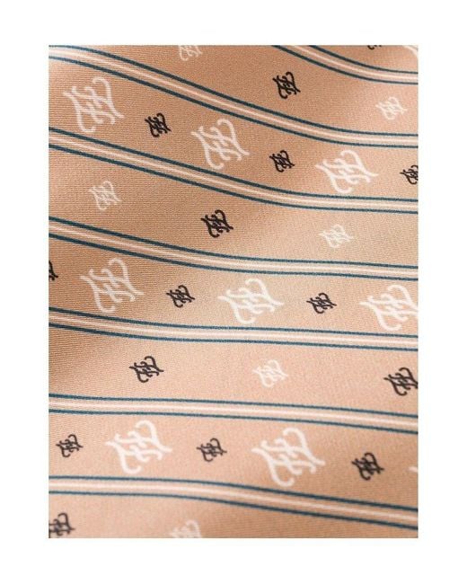 Fendi Natural High-Waisted Karligraphy Motif Printed Trousers